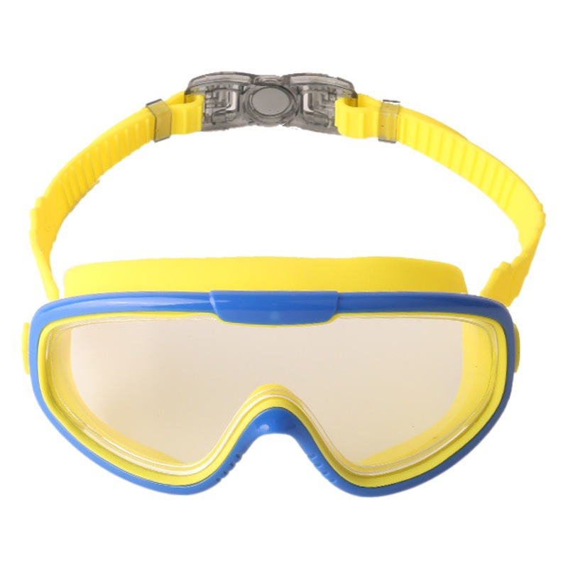 Children's swimming goggles flat anti-fog swimming goggles HD professional large frame swimming glasses diving glasses set equipment wholesale