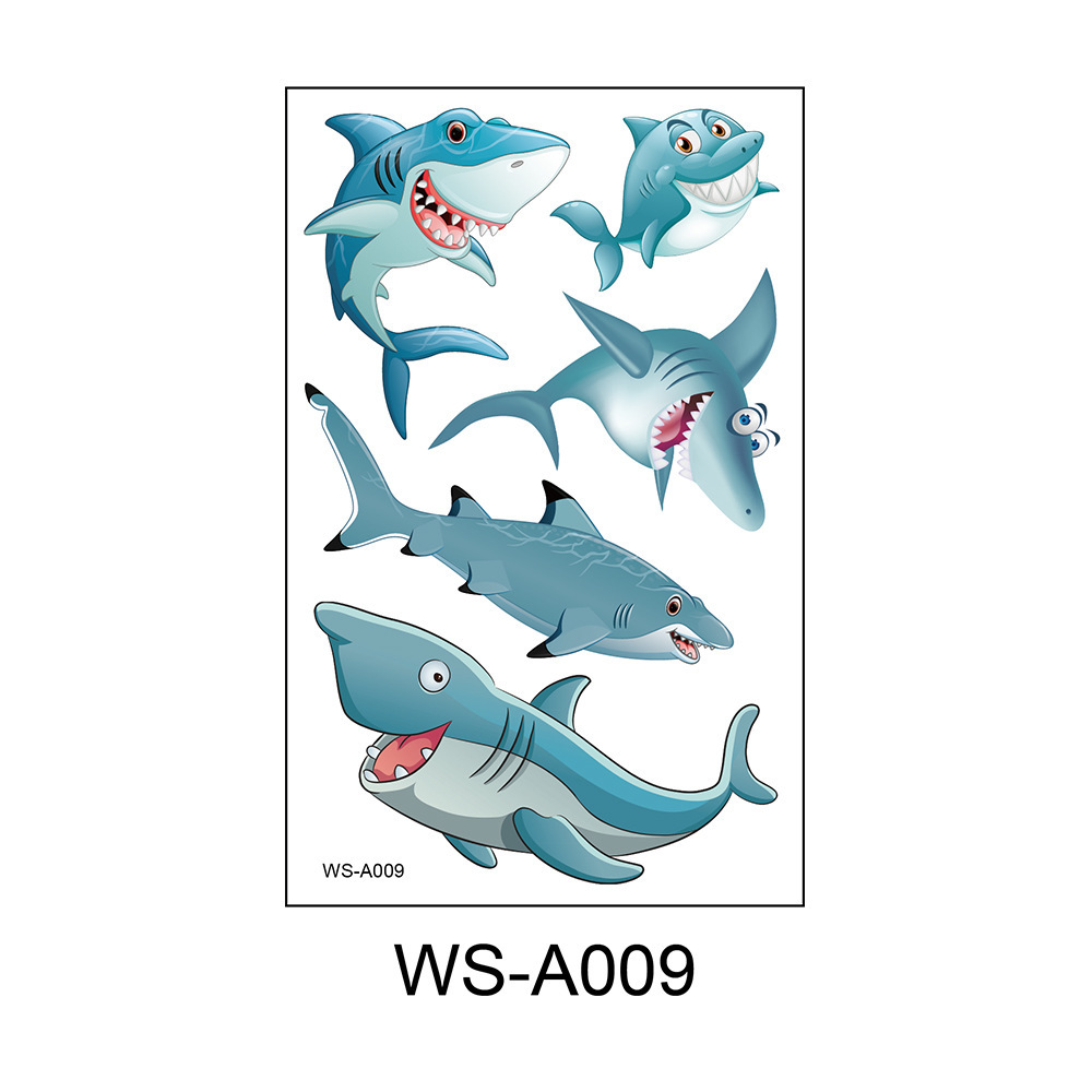 Picture of Spot Wholesale Children's Cartoon Original Tattoo Stickers Marine Animal Summer Tattoo Stickers Dolphin Shark Little Whale