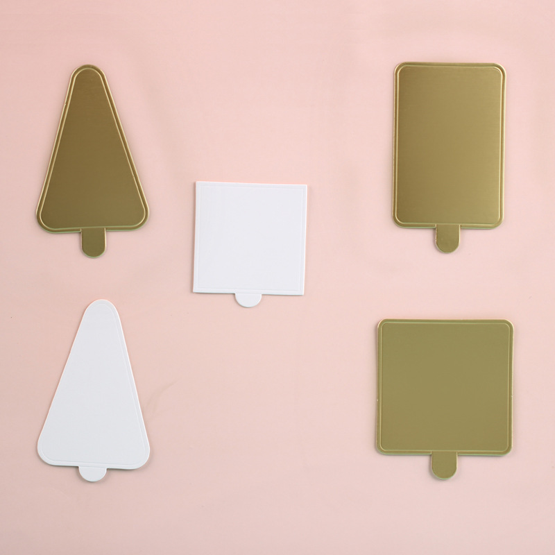 Factory wholesale four-inch birthday cake cut pieces Golden Triangle curtain cake disposable base 50