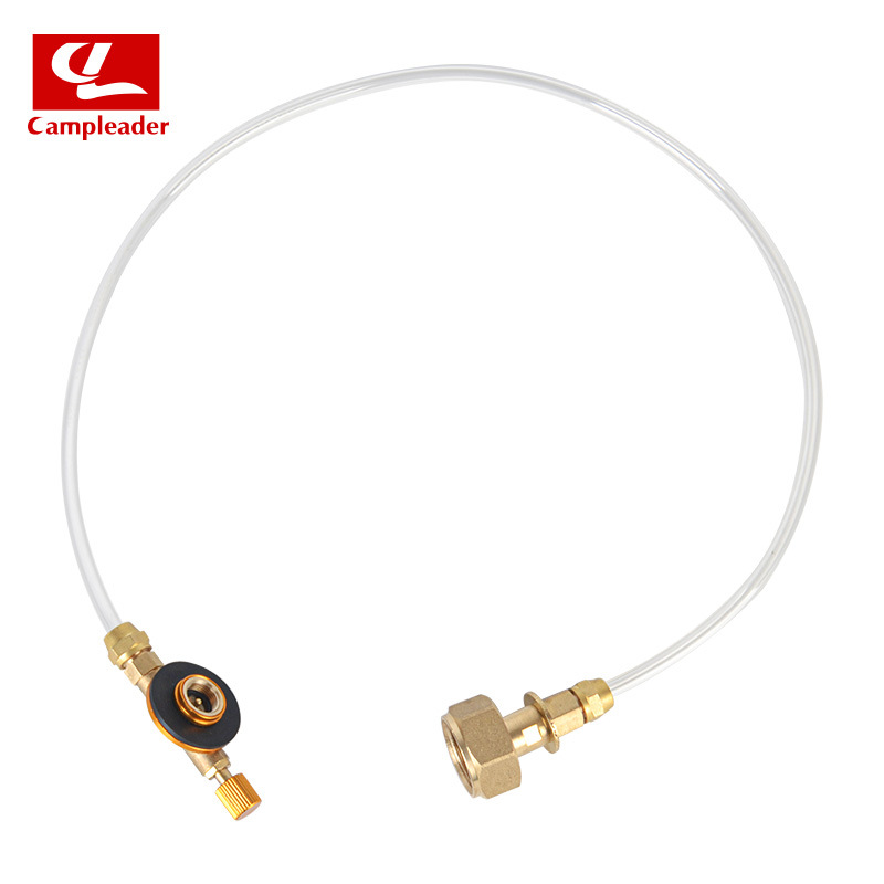 Export to Russia outdoor stove camping flat gas tank inflation valve transparent tube gas filling German standard