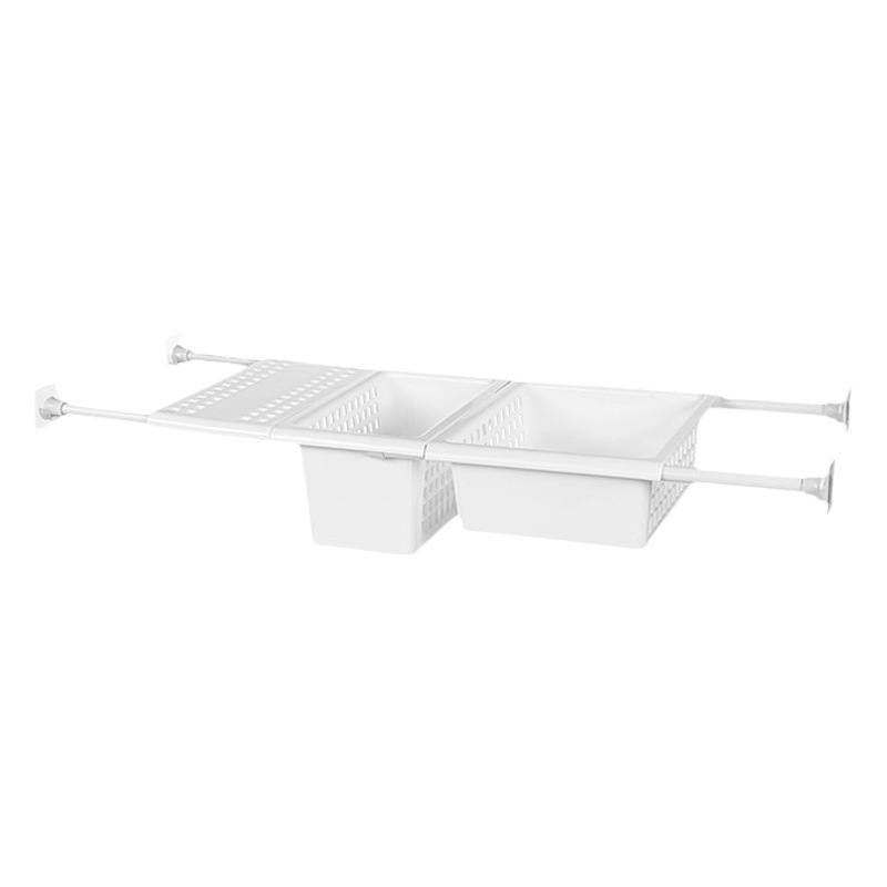 Kitchen Cabinet Layered Partition Shelf Storage Basket Punch-Free Telescopic Rod Storage Shelf Sink Artifact