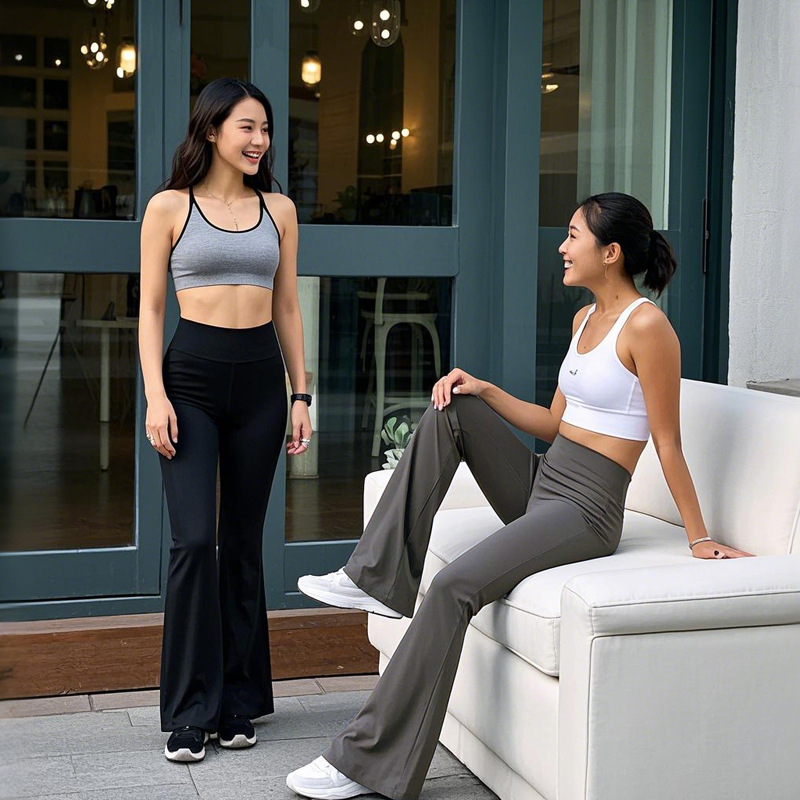 Shark Slip Pants Women's Spring and Autumn Thin High Waist Dagging chubby girl plus size Slim-Fit Trousers Black Flared Trousers