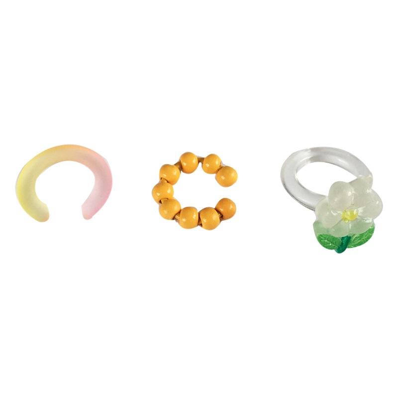 Korean Style Simple Transparent Ear Clip Small Fresh Flower Earrings Sweet New ins Style Ear Clip without Ear Holes 3152