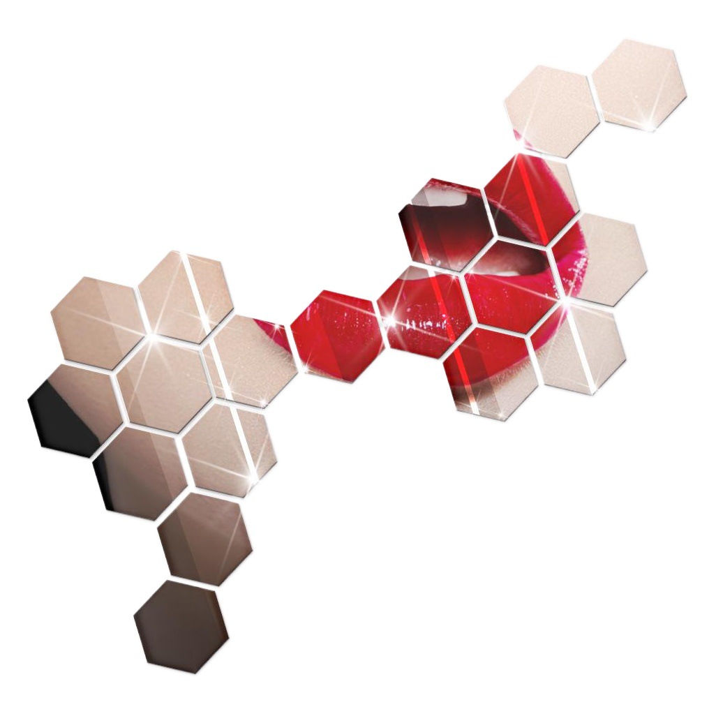 Hexagonal Mirror Stickers, Environmentally Friendly Mirror Stickers, Acrylic Wall Stickers, Background Wall Decoration, Beautification Stereo Mirror Stickers