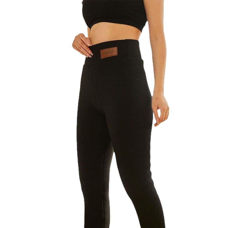 Picture of Extra Large Size Lamb Wool Leggings for Women, High-Waisted, Butt-Lifting, Fleece-Lined, Thickened, Winter Warm Cotton Pants with High Elasticity