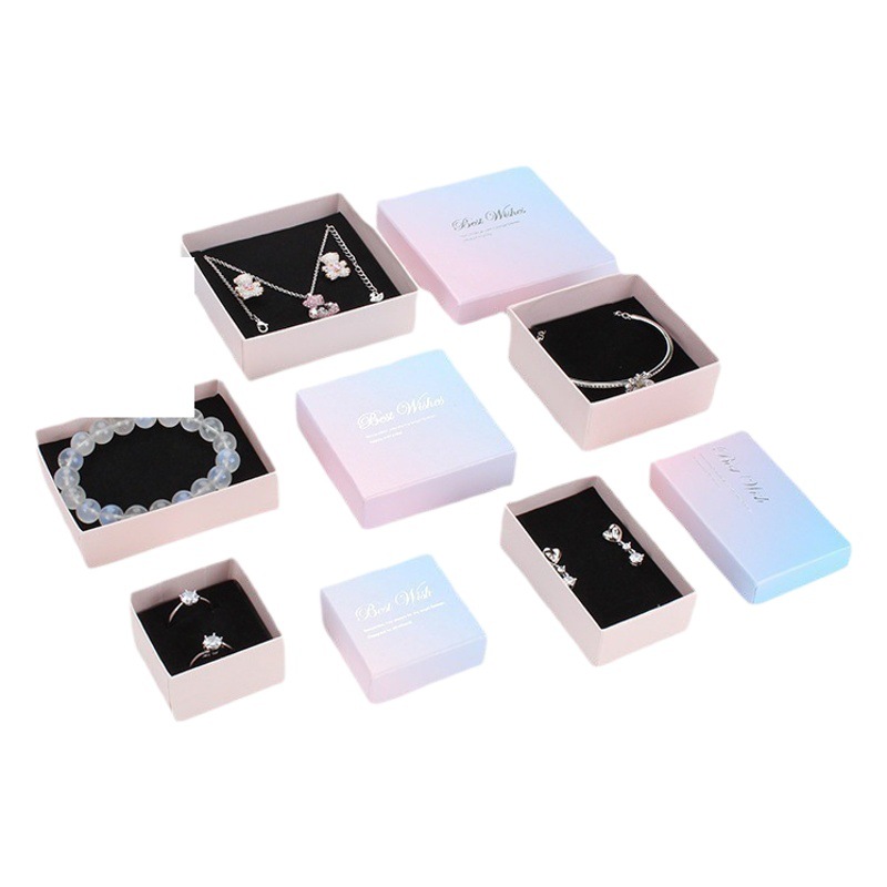 Silver Bei national inspection certificate packaging box necklace box ring universal packaging box jewelry box girl heart packaging silver cloth
