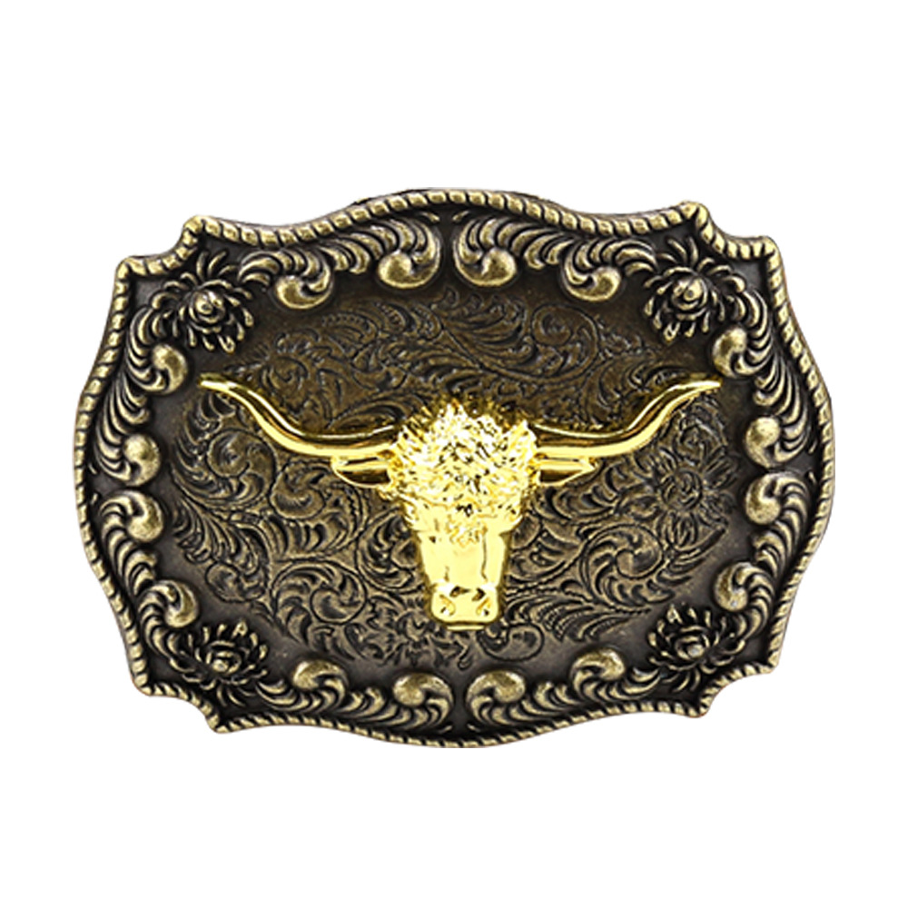 Amazon New Zinc Western Denim Belt Buckle Cow Skull Reteo European and American Retro Belt Buckle in stock