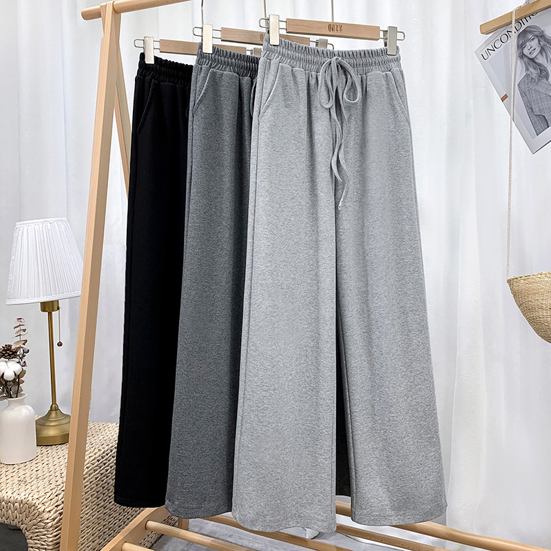 Summer 2024 Korean Style High Waist Casual Versatile Pants Wide Leg Pants Women's Spring and Autumn Loose Dumped Sports Pants
