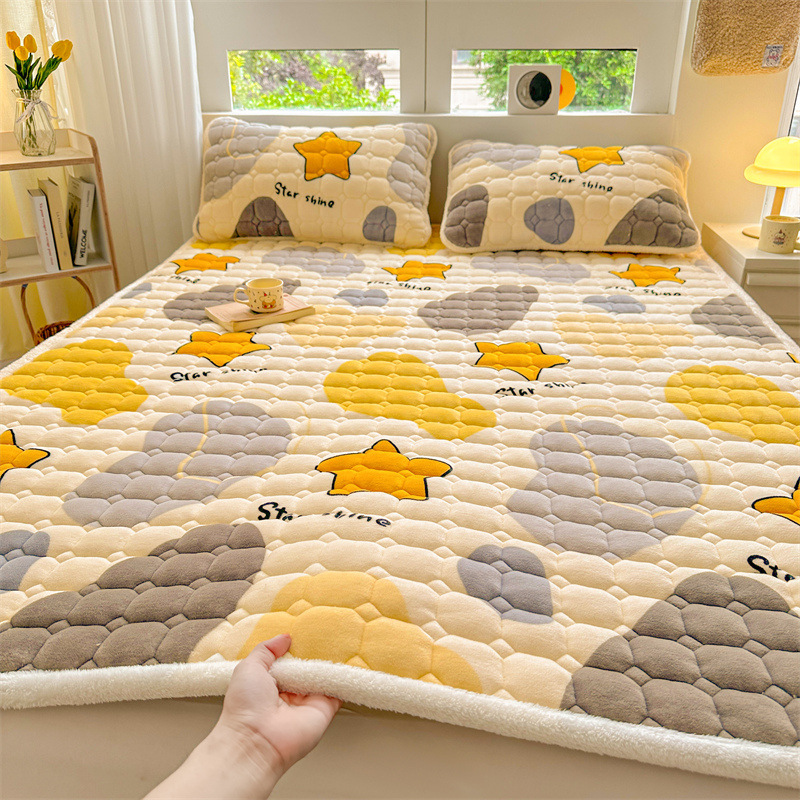 Picture of Class A Soybean Milk Velvet Mattress Winter Thickened Coral Velvet Dormitory Single Mattress Household Folding Cushion