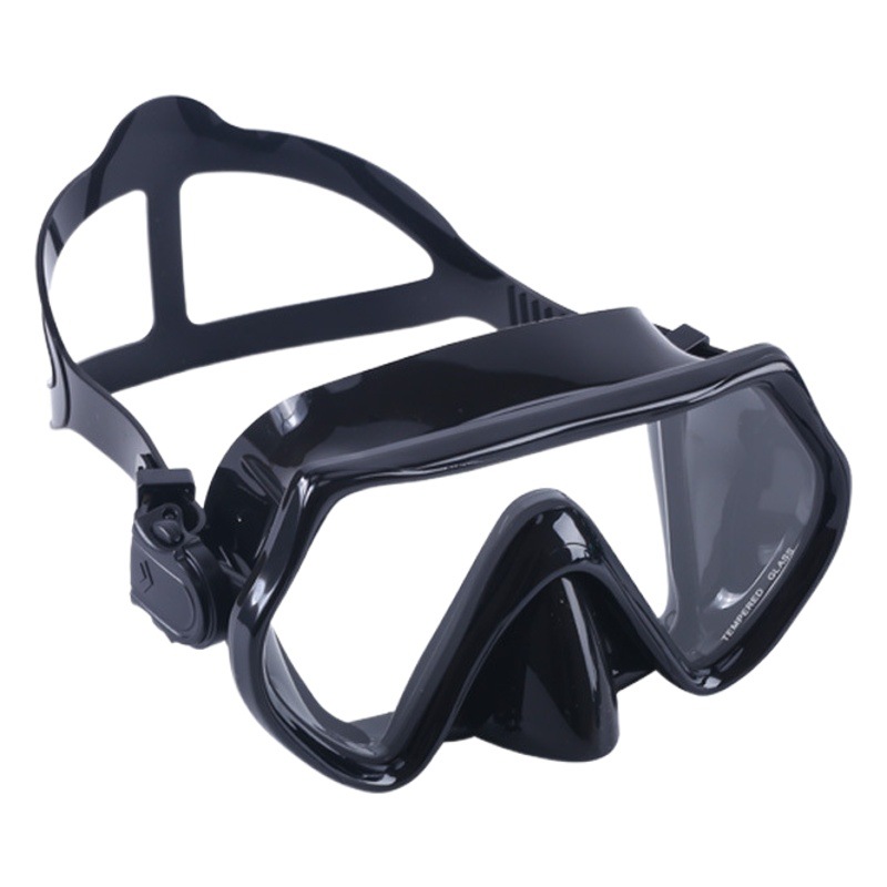 in stock wholesale panoramic large frame diving mirror production swimming equipment nose protection integrated liquid silicone diving mirror