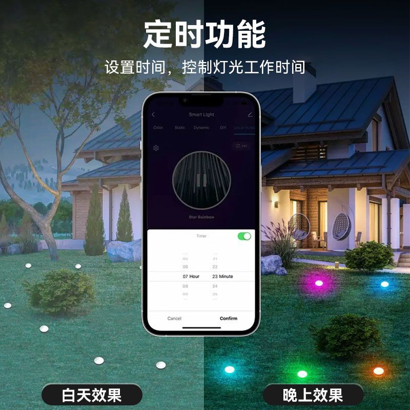Picture of Cross-Border Wifi Graffiti Colorful Frgb Lawn Ground Lights for Courtyard Outdoor Camping Garden Lawn Lights Graffiti Wifi