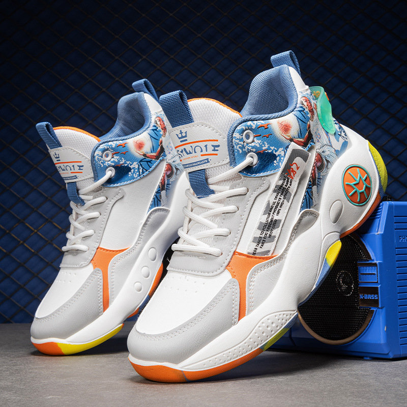 Men's Shoes High-top Torre Trendy Shoes Autumn and Winter New Leather fleece-lined Warm sneaker Students Outdoor Running Basketball Shoes