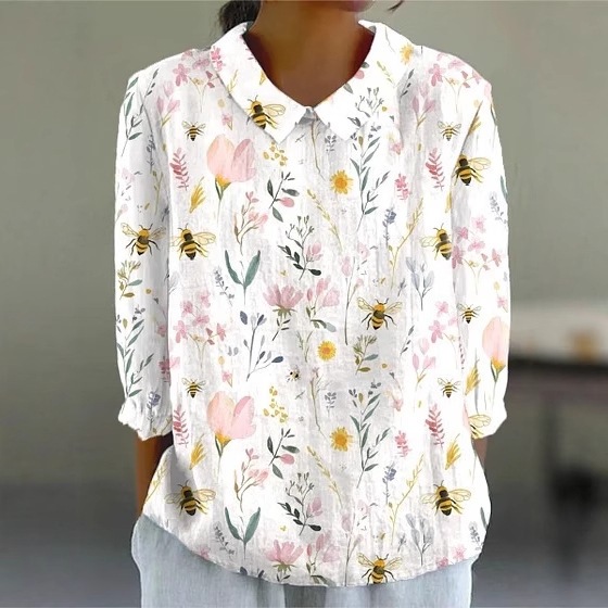 Picture of E Round Neck Pullover Summer Casual Cross-Border Women's Clothing New Amazon Printed Loose Women's Clothing Long-Sleeved Hot Sale