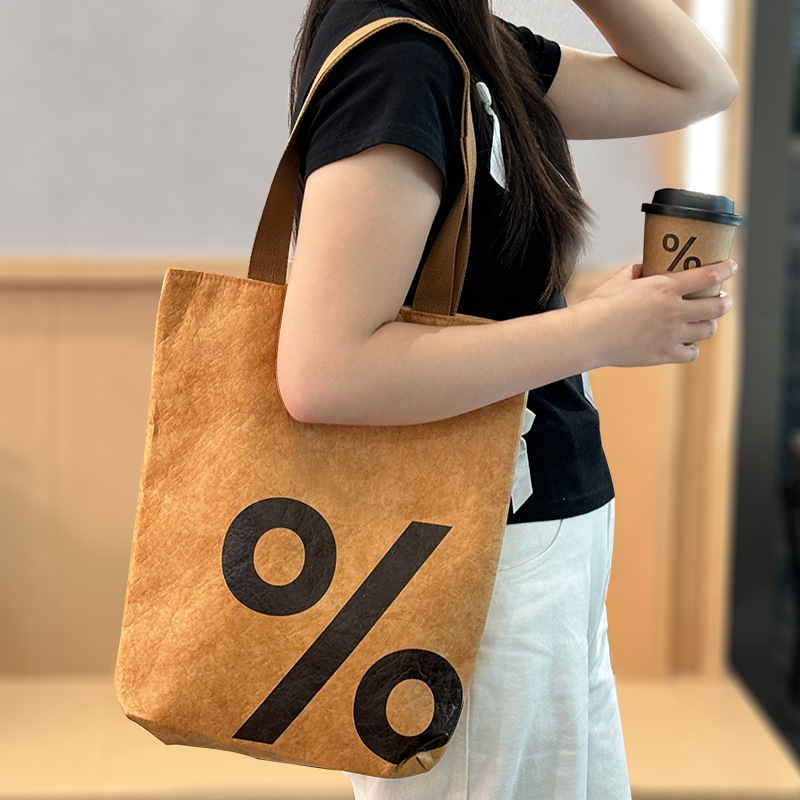 DuPont Paper Bag Tote Bag Vintage Tote Paper Bag Washable Canvas Lined Shopping Eco Bag Printed Logo Commercial