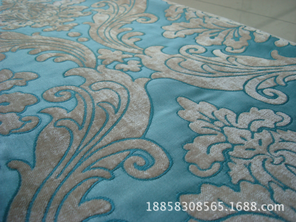 Picture of European chenille jacquard fabric sofa curtain fabric imitation viscose thickened chenille fabric manufacturers