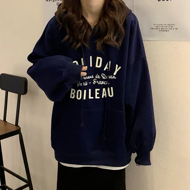 Picture of Hooded Sweatshirt for Women, Autumn, Trendy on Instagram, 2025 New Autumn Style, Thin, Loose, Korean Style, Trendy Cec Hoodie, Internet Celebrity Style
