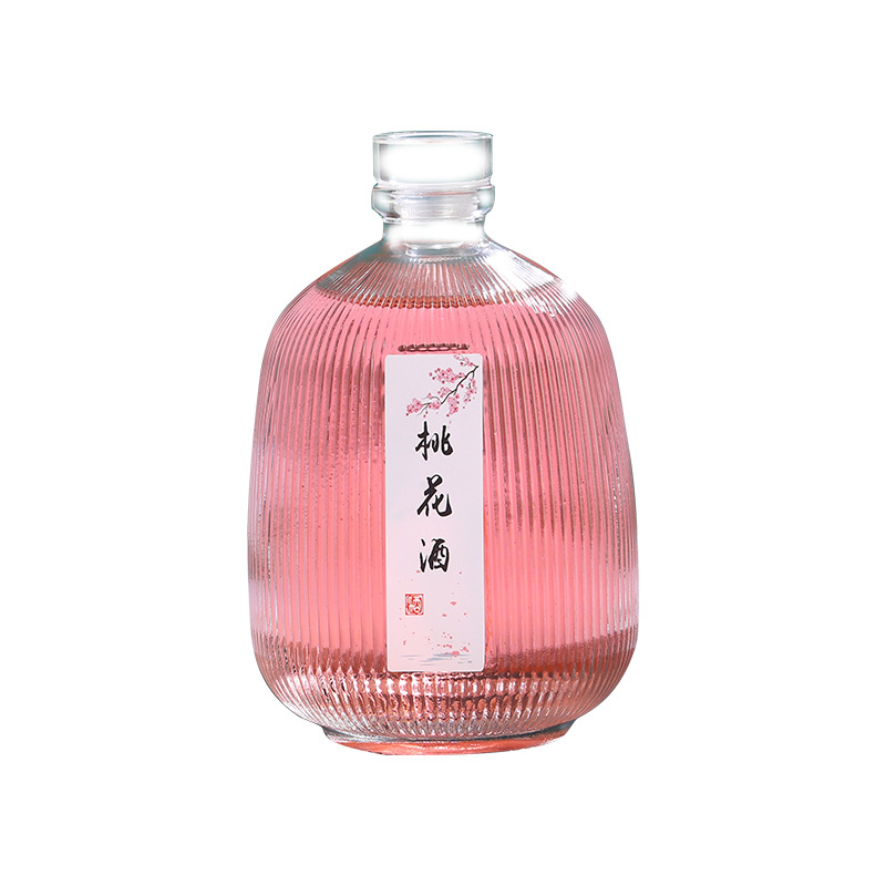 Picture of Hot sale crystal white round vertical bar glass fruit wine bottle packaging glass fruit wine bottle homemade wine bottle wholesale