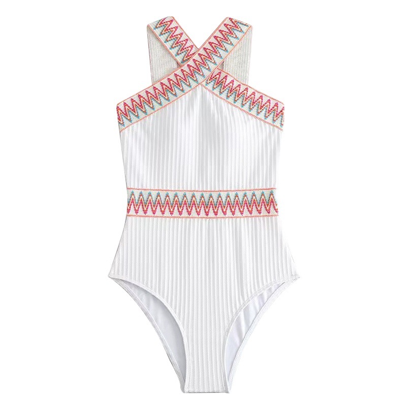 bikini one-piece hot spring swimsuit Amazon bikini AliExpress multi-color European and American split swimsuit sexy