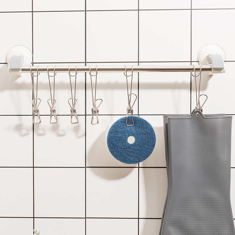 Picture of Stainless Steel Hanging Clip with Tail to Strengthen Hanging Arrangement Sundries Holder Bathroom Underwear Towel Hook Drying Hook