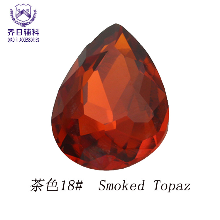 Picture of Factory wholesale 18*25 water drop double hole glass wedding dress diamond diy hair accessories shoes accessories beads in stock