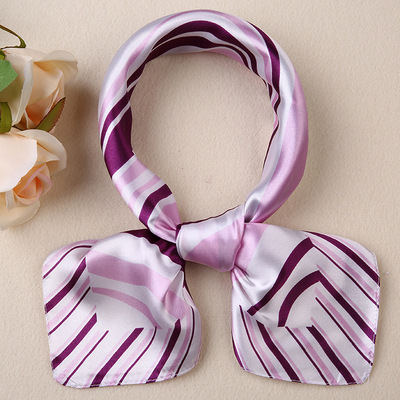 Picture of Small Square Scarf Korean Professional Silks and Satins Versatile Bank Stewardess Train Member Business Fashion Decorative Women's Scarf