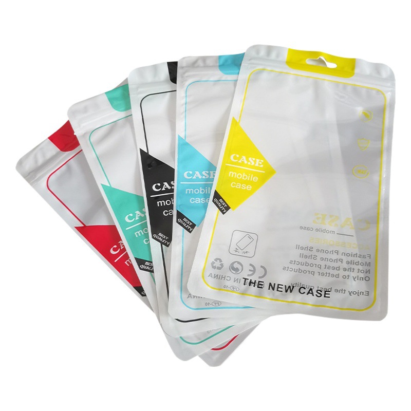 Mobile phone shell packaging bag translucent pearl bag data cable mobile phone accessories storage sealing self-sealing plastic packaging bag