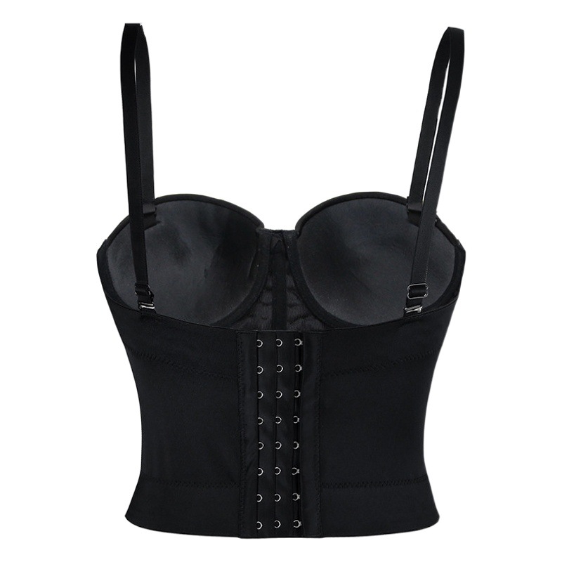 Amazon Explosions European and American Sexy Leather Body Shaping Clothing PU Bearted Bra Body Beauty Back Bra Gathering for Hair
