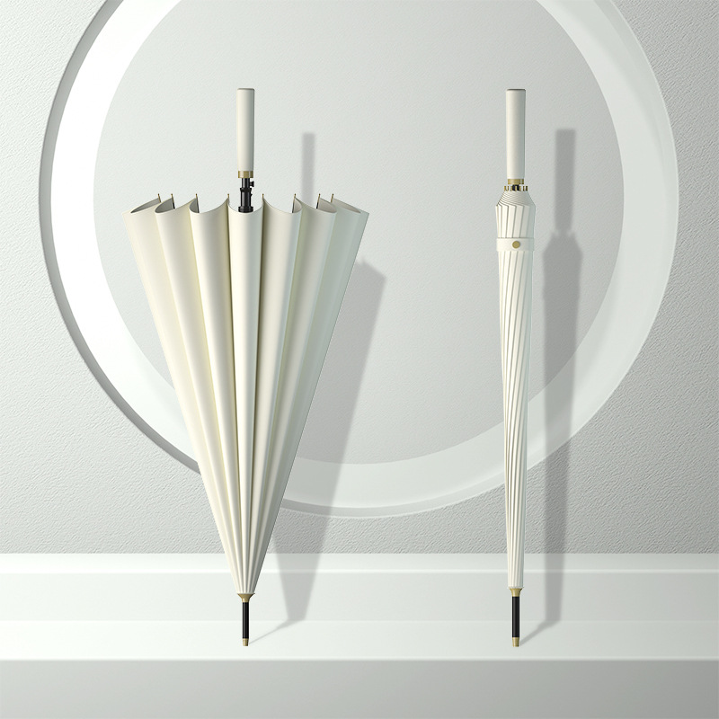 Picture of 24-bone umbrella automatic umbrella large oversized factory large wholesale straight rod long handle umbrella sunny and rainy dual-use printed logo