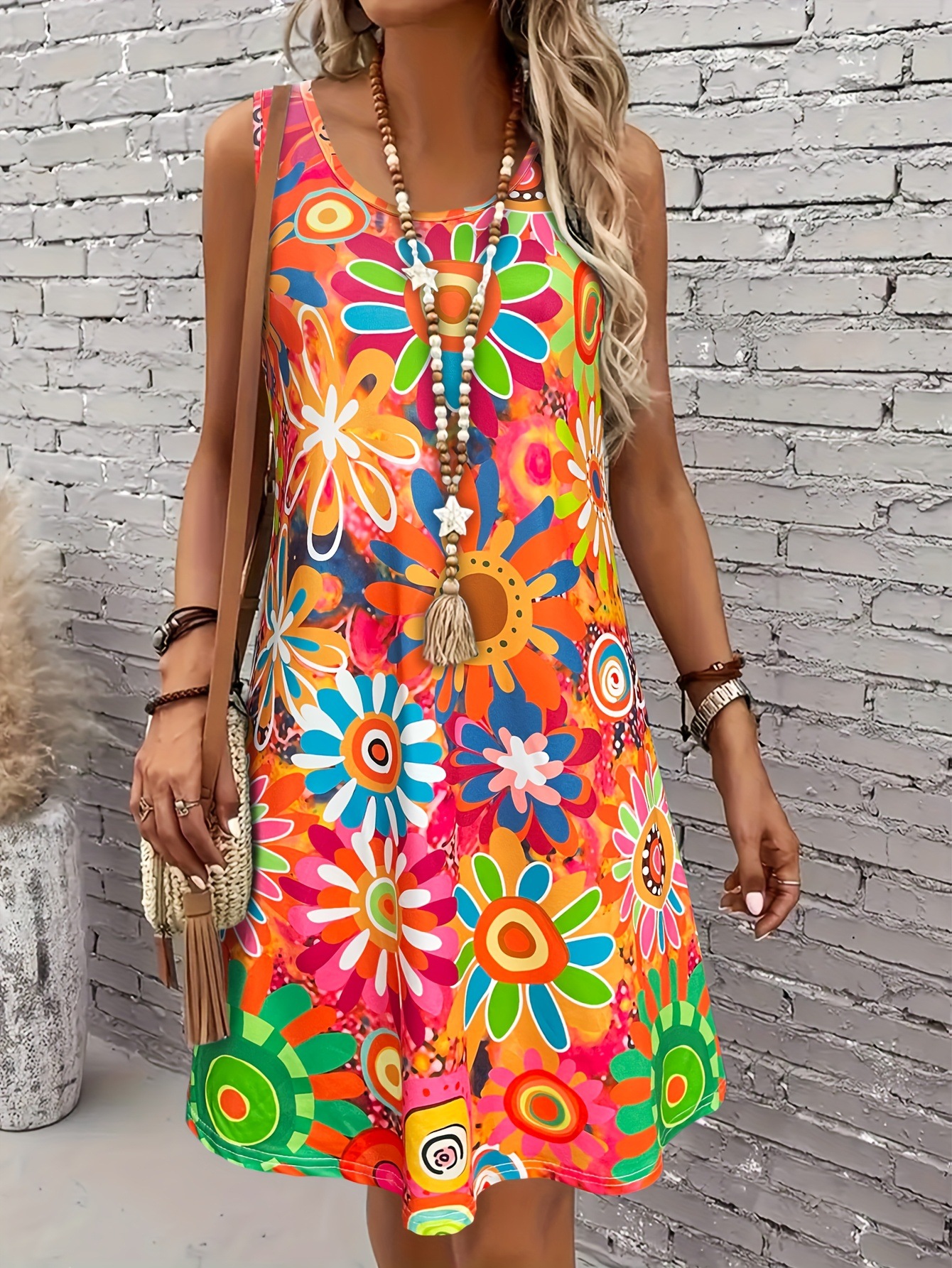 European and American Cross-border Amazon Women's Dress Fashion Printed Multicolor Casual Short-sleeved V-neck Summer Elegant dress