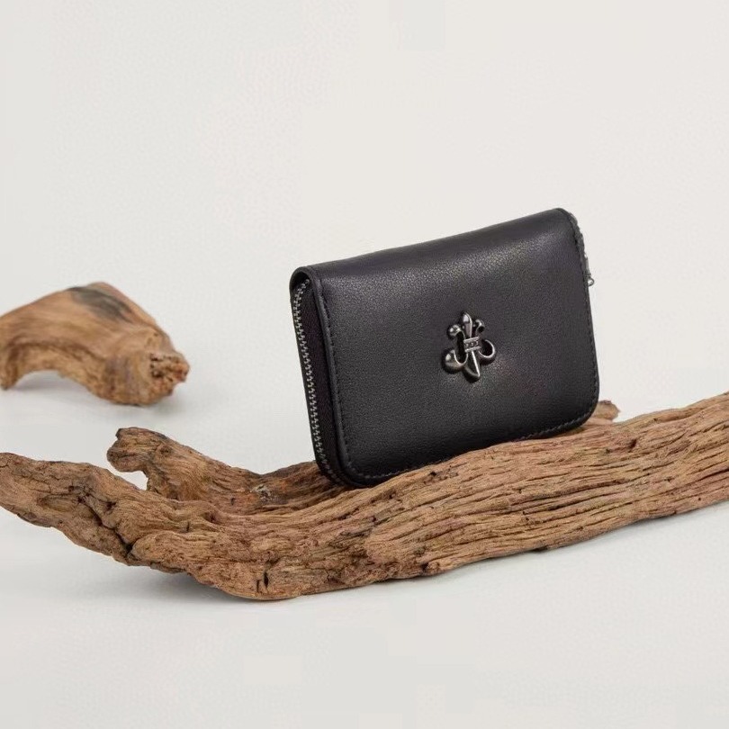 European and American Cross-Border Popular Small Clutch Bag Export Hot-Selling Genuine Leather Id Bag Black First-Layer Cowhide Cro X Card Bag