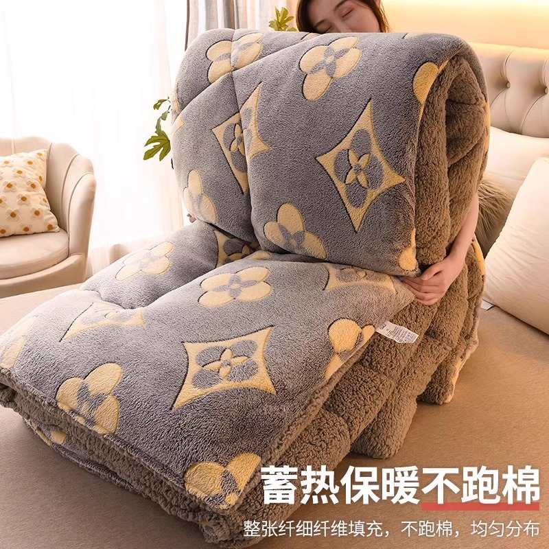 Picture of Lamb Velvet Quilt Winter Quilt Milk Velvet Coral Velvet Spring & Fall Quilt Student Dormitory Single Quilt Quilt Core Does Not Shed Lint