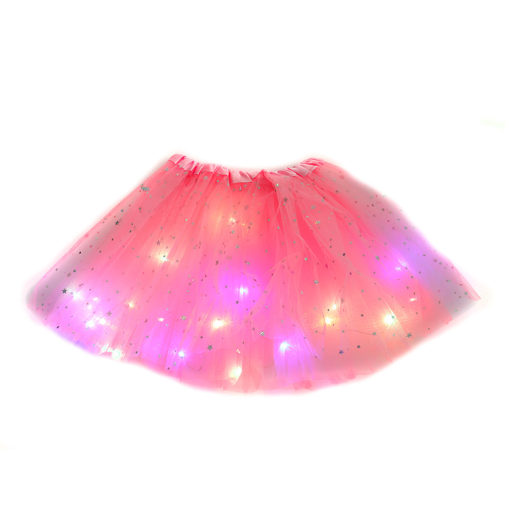 Picture of ins foreign trade European and American children's sequins led with light luminous tutu skirt luminous half-length mesh skirt light tutu skirt
