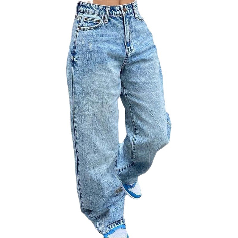 European and American Foreign Trade Cross-Border Supply Slim Fashion Jeans for Women