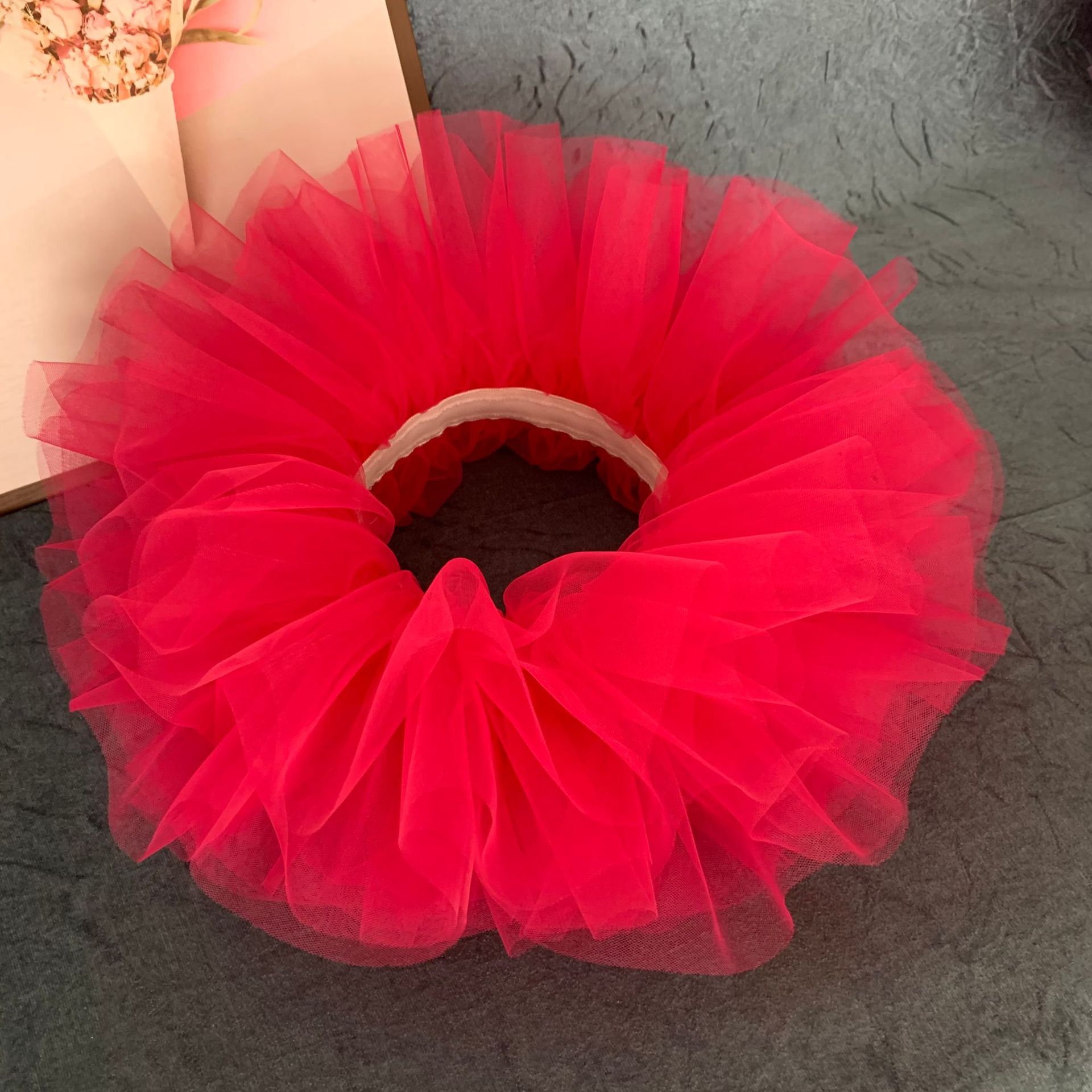 Picture of Children's Dance gauze skirt female ballet pettiskirt half-length short mesh 61 performance skirt practice skirt White Black
