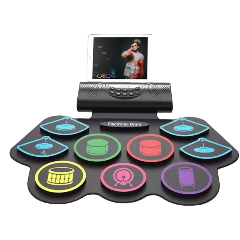 Cross-Border New Silicone Drum Set for Adults and Kidsren Beginners Portable Game Digital Drum Md862M Bluetooth Novice