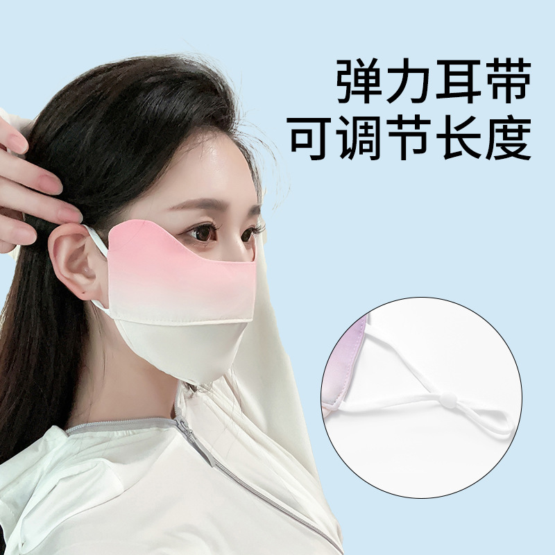 Picture of Mask Women's Sunscreen High Color Value UV Protection Summer Sunshade Breathable Full Face Eye Protection Angle Mask Ice Silk 3D Stereo