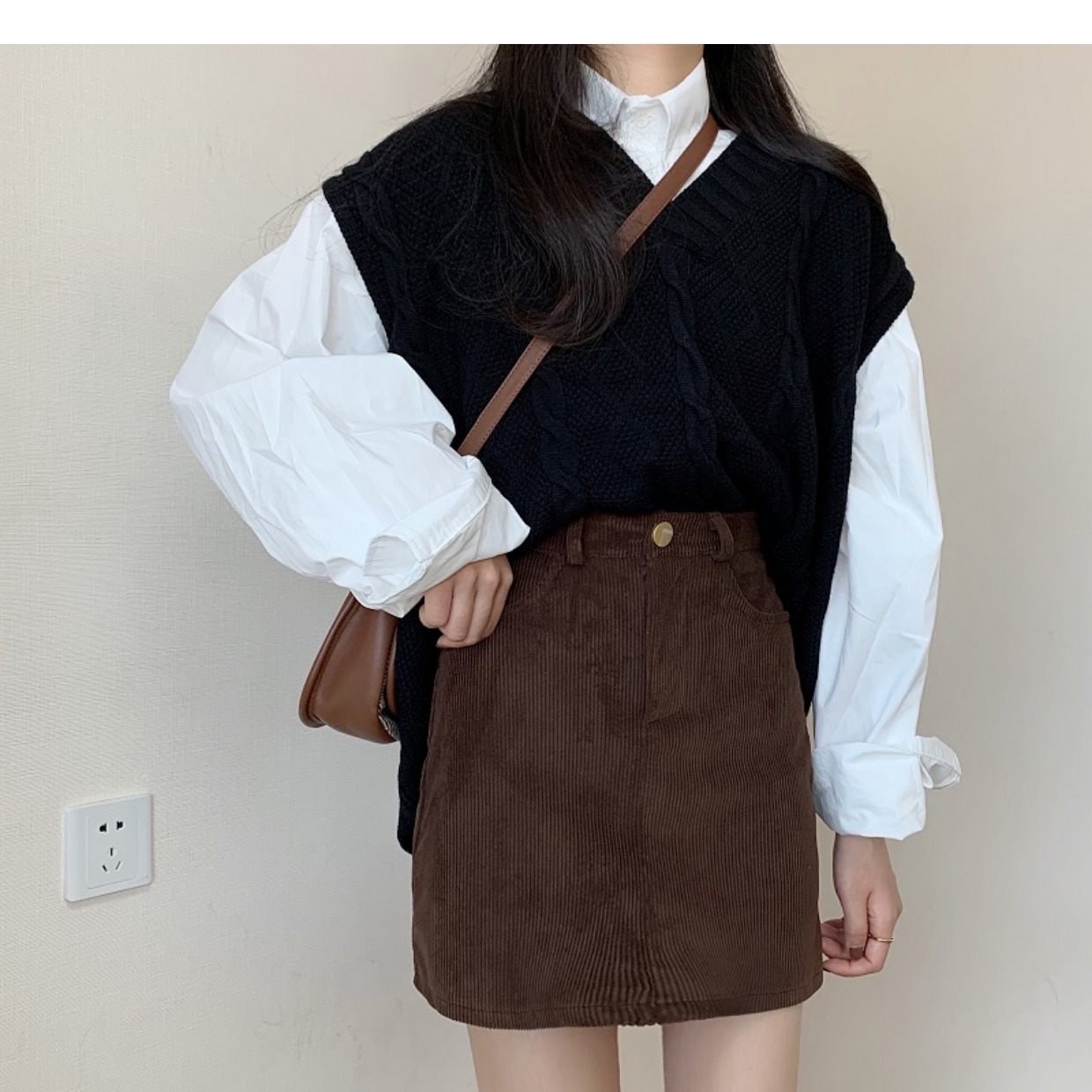 All-Match Autumn and Winter High Waist Slimming Corduroy Skirt Girls 2025 New Style A- Line Skirt