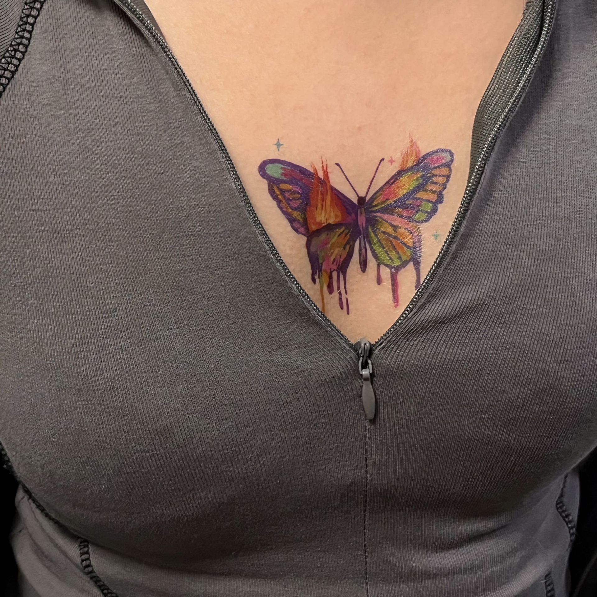 Picture of Diablo Tattoo Sticker Women's Waterproof Lasting European and American Violence Lori ins Cute Cartoon Flower Arm Non-Reflective Anti-Han