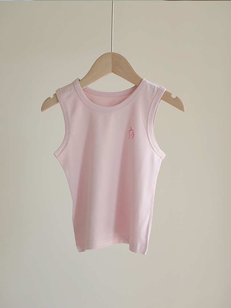 Picture of 2025 new summer children's boneless cartoon vest for boys and girls baby sky bamboo cotton thin bottoming sleeveless t outer wear