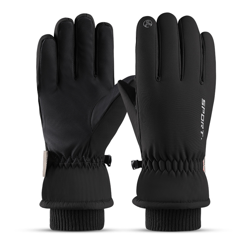 Picture of Cross-border gloves winter men's driving skiing warm fleece-lined sports waterproof cold-proof touch screen riding gloves wholesale