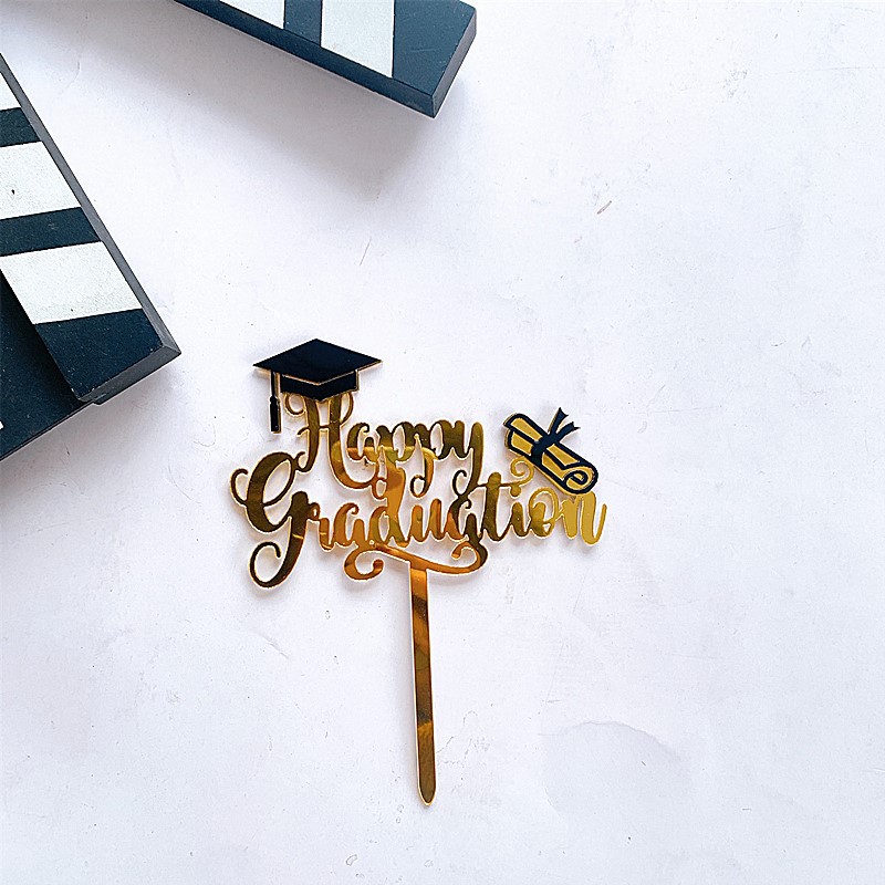 Picture of Acrylic Graduation Season Cake Decoration Insert Student Graduation Ceremony Cake Insert Flag Internet Celebrity Cake Decoration