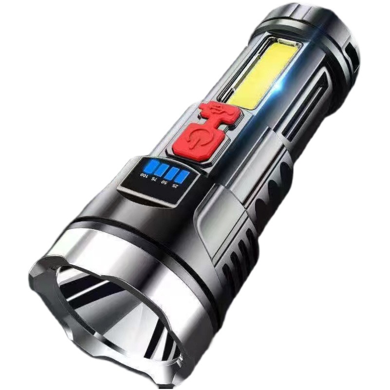 Flashlight multi-function rechargeable portable household emergency durable outdoor COB work light small flashlight
