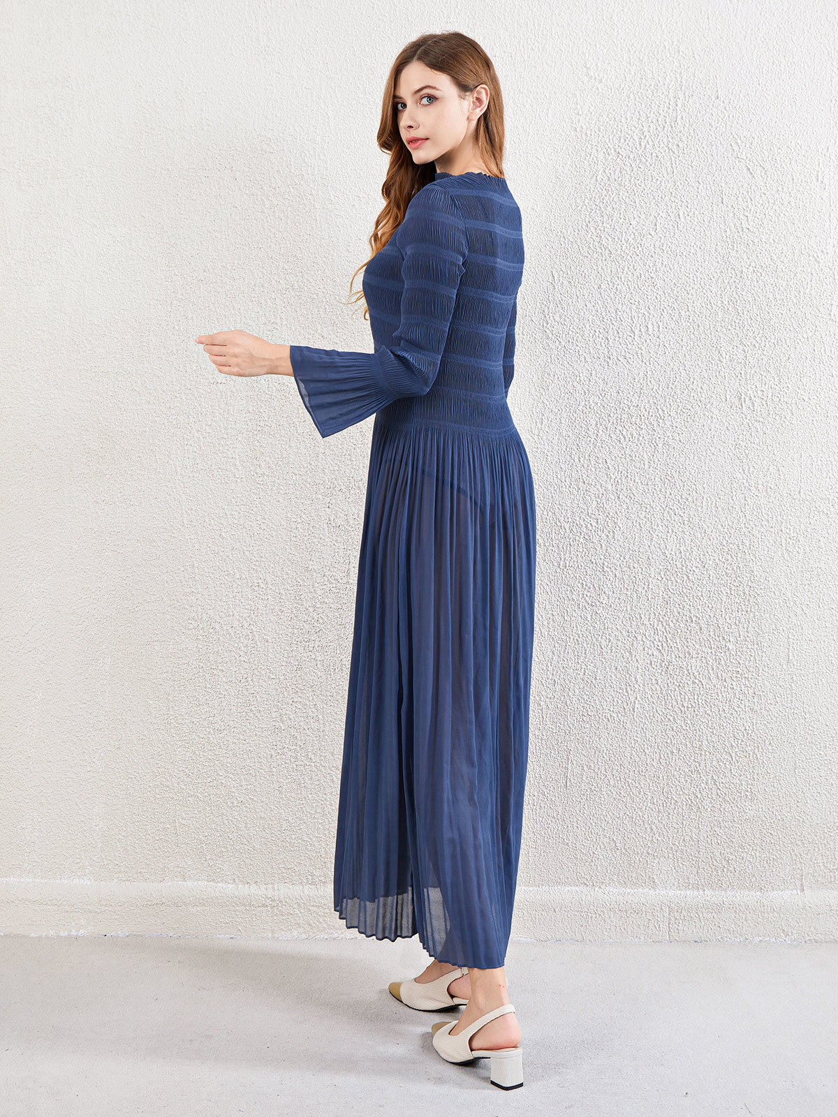 Picture of European and American Clothing Long-Sleeved Dress for Women 2024 Early Autumn New Large Size Slim Round Neck Elegant Elegant A-Line Long Skirt