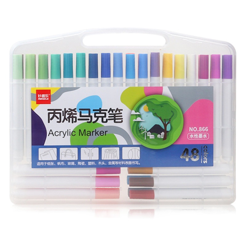 Double head acrylic marker pen children's watercolor pen marker pen set student art special acrylic pen color pen wholesale