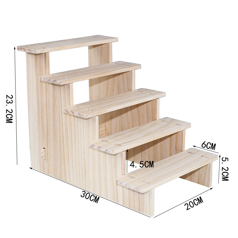 Picture of Solid Wood Ladder Display Rack Blind Box Storage Props Hand-Made Office Display Rack Bubble Mart Two-Yuan Jewelry Rack