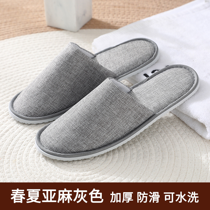 Picture of Hotel Hotel Summer Disposable Slippers Linen Toe Summer Linen Half Bag Portable for Home Travel