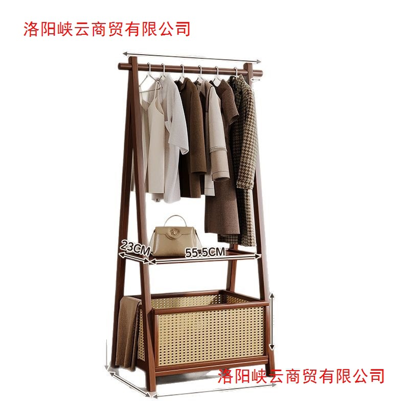 Picture of Vertical hanger floor simple coat rack rack for hanging clothes in a home room is foldable and durable drying rack