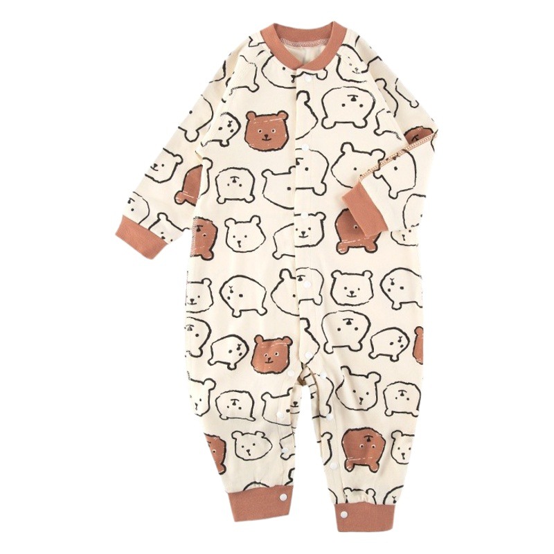 Autumn and Winter Newborn Clothes Class a Pure Cotton Boneless Butterfly Clothes Baby Jumpsuit Long-Sleeved Harem Baby Girl Pajamas