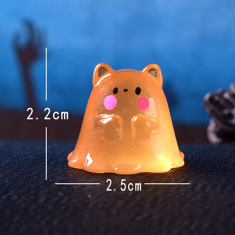 Picture of Halloween Cross-Border Cute Ghost Animal Luminous Micro Landscape Gardening Ornaments Car Central Control Decorative Accessories