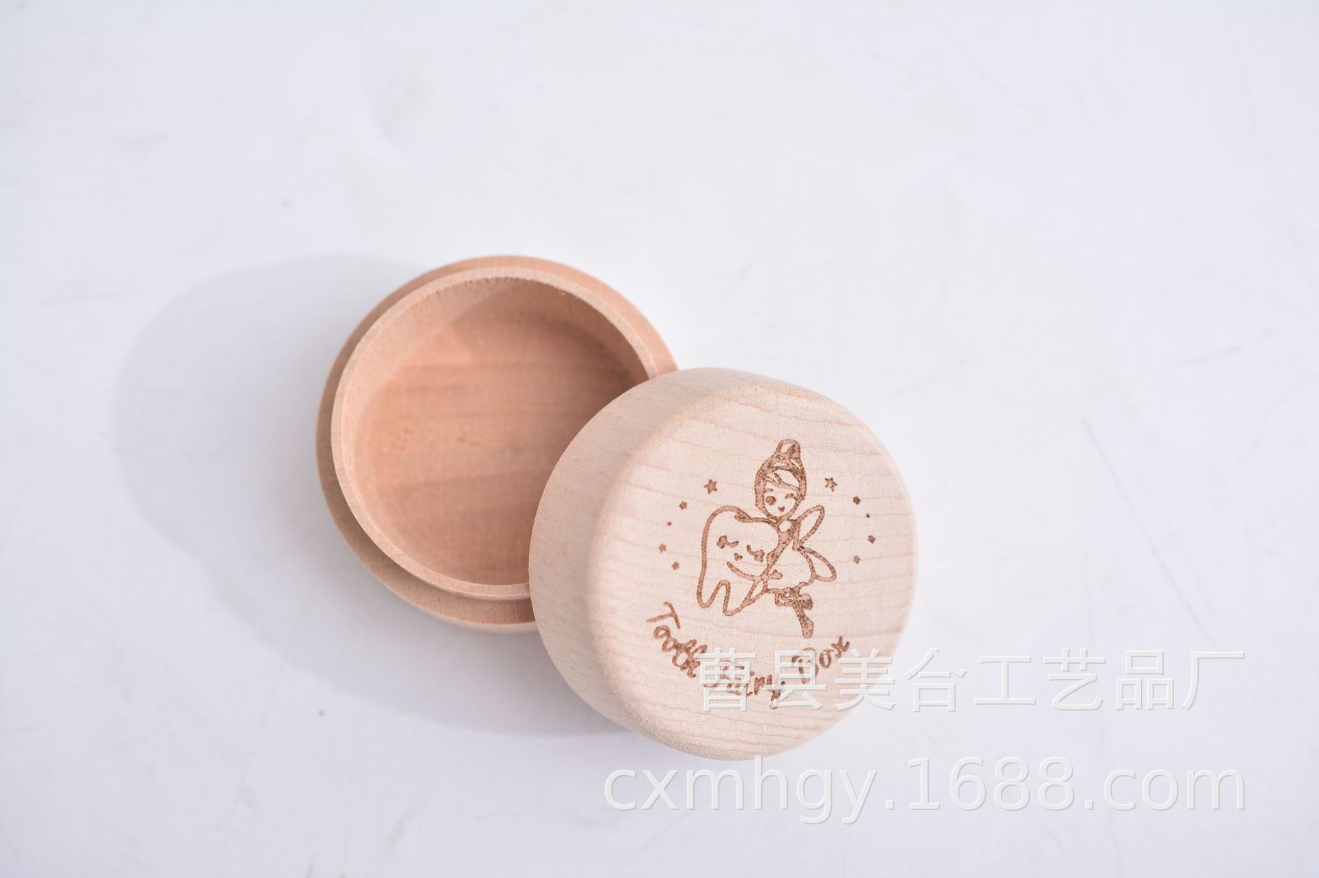 Picture of Cross-Border Wooden Children's Deciduous Tooth Box, Fetal Hair Storage, Tooth Box, Commemorative Collection Box, Tooth Storage Box